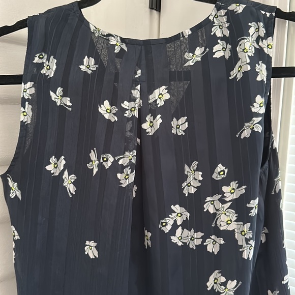 Banana Republic Navy Stripe Floral Blouse - Picture 4 of 5